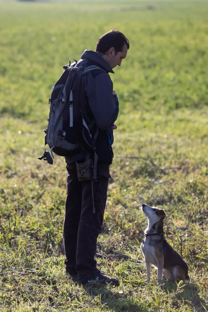 educateur canin à grenoble qui fait une séance individuelle